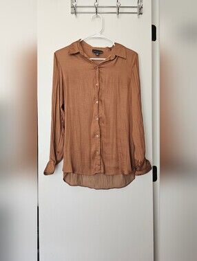 Premise Copper-Brown Button-Down Long Sleeve Shirt